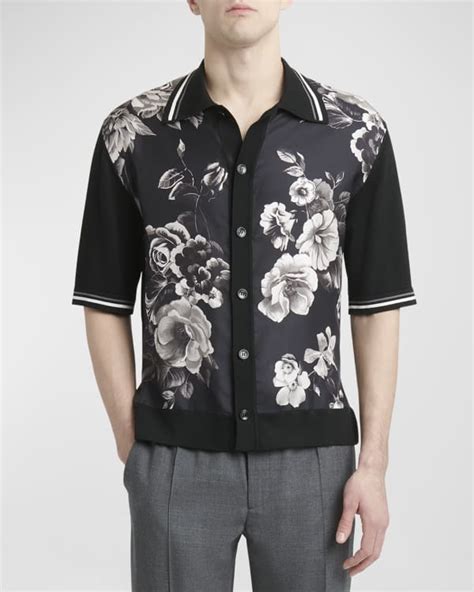 Dolce&Gabbana Men's Twill Floral Button